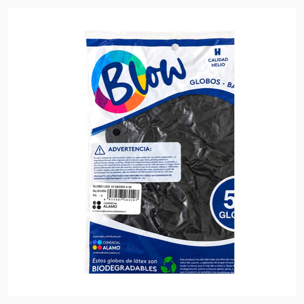 Globo Liso Blow Negro 50 und